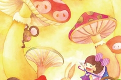 ボクといっしょ？制作：2012「ん？？このキノコの模様、ボクといっしょだ！」よく見るといっぱいあるね。うーぶー、まーぶーといっしょだよ。